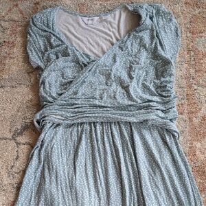 Seraphine Soft Blue Polka Dot Wrap Dress